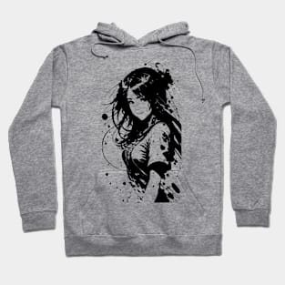 Kawaii Anime Girl Wearing Tshirt 01 Hoodie